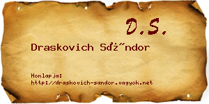 Draskovich Sándor névjegykártya