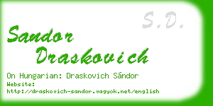 sandor draskovich business card