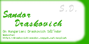 sandor draskovich business card